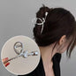 2023 Korean Metal Geometric Hair Claws Barrettes Elegant Hair Clips Crab Hollow Out Hairpin Headwear Women Girl Hair Accessories