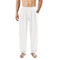 2025 New Men's Cotton Linen Pants Male Summer New Breathable Solid Color Linen Trousers Fitness Streetwear With Pocket