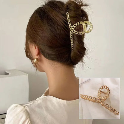 2023 Korean Metal Geometric Hair Claws Barrettes Elegant Hair Clips Crab Hollow Out Hairpin Headwear Women Girl Hair Accessories