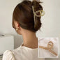 2023 Korean Metal Geometric Hair Claws Barrettes Elegant Hair Clips Crab Hollow Out Hairpin Headwear Women Girl Hair Accessories