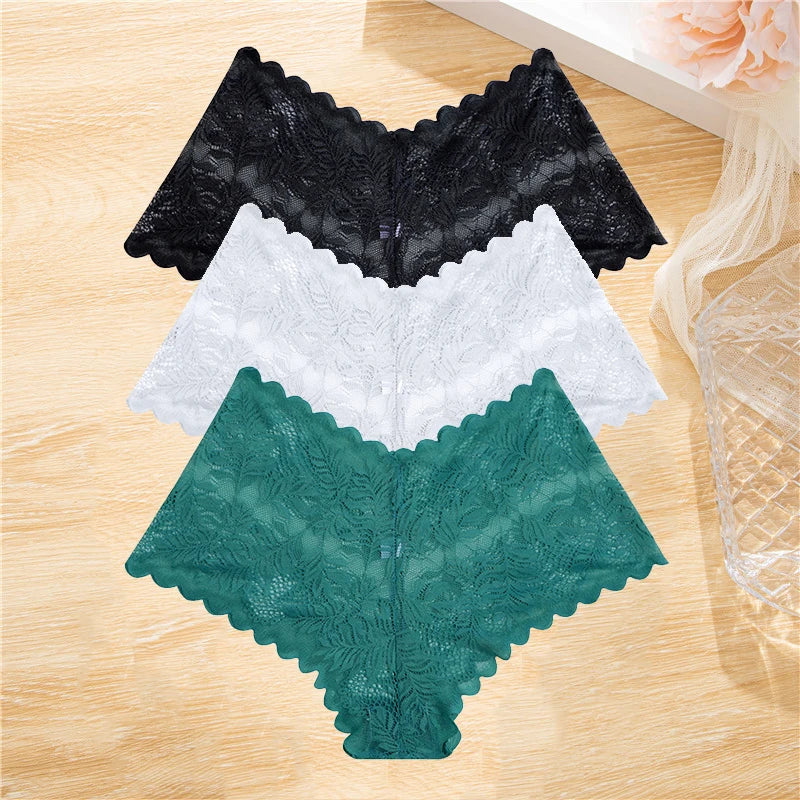 3Pcs/set Lace Panties Wome Underwear S-XL Girls,  Ladies Underpants Lingerie