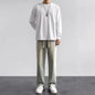 Korean Solid Colors Men's Casual Long Jeans Classic Man Four Seasons Straight Denim Wide-leg Pants Light Blue Grey Black S-3XL