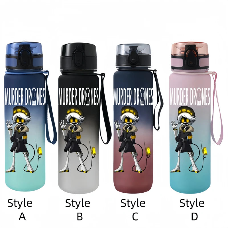 650ML Murder Drones Season  game Character Water Cup Portable Children's  Outdoor  Large Capacity Plastic Antidrip Water Bottle
