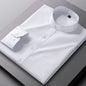 Men's Shirt Long Sleeve Stand-collar (Mandarin Collar) Single Patch Pocket Smart Casual Regular-fit Business Office Dress Shirts