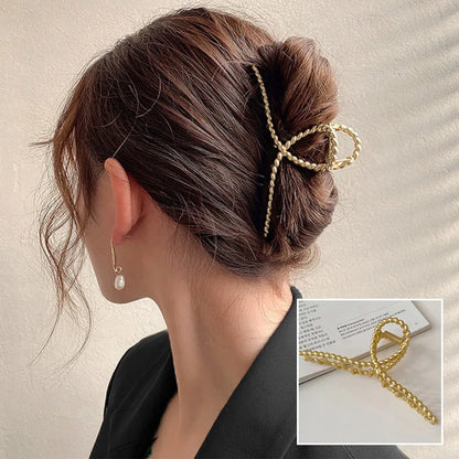 2023 Korean Metal Geometric Hair Claws Barrettes Elegant Hair Clips Crab Hollow Out Hairpin Headwear Women Girl Hair Accessories