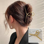 2023 Korean Metal Geometric Hair Claws Barrettes Elegant Hair Clips Crab Hollow Out Hairpin Headwear Women Girl Hair Accessories