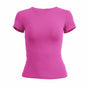 Woman Short Sleeve T-shirt Slim Fit  Knitted Street Wear