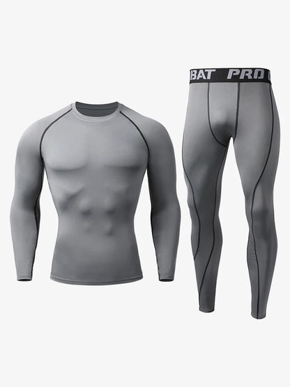 Sports Suit New Men's Compression Running Sets Breathable Tight Training Basketball Rashguard Tracksuit Man 2 Piece Set Clothes
