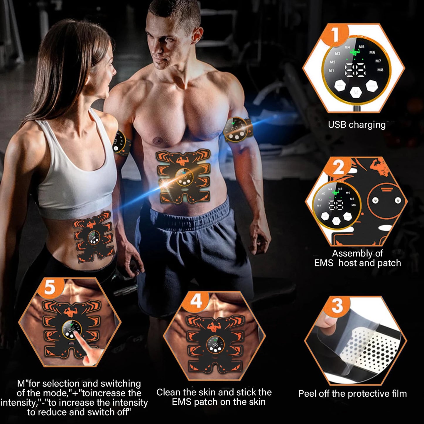 Ab Stimulator ABS Stimulator Muscle Toner Massager Trainer Home Office Fitness Workout Equipment for Abdomen/Arm/Leg