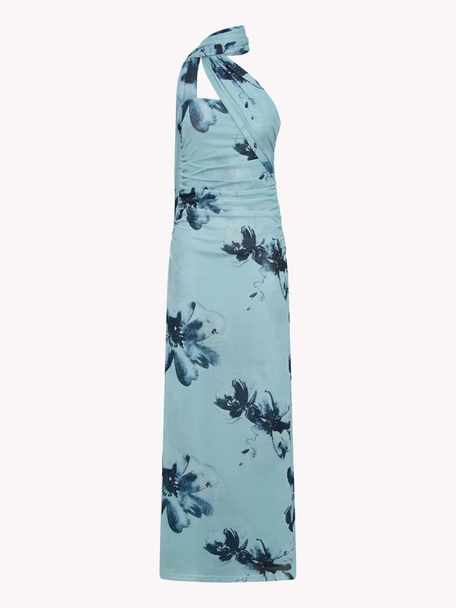 Dress  Floral Print and Off-Shoulder Design