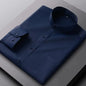 Men's Shirt Long Sleeve Stand-collar Single Patch Pocket Smart Casual Regular-fit Business Office Dress Shirts