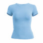 Woman Short Sleeve T-shirt Slim Fit  Knitted Street Wear