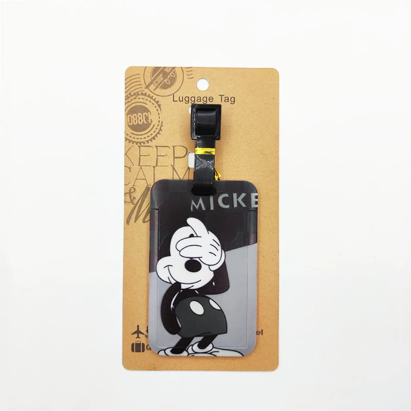 Mickey Minnie Luggage Label Women Travel Luggage Tag Disney Suitcase ID Address Holder Baggage Boarding Portable Suitcase Ticket