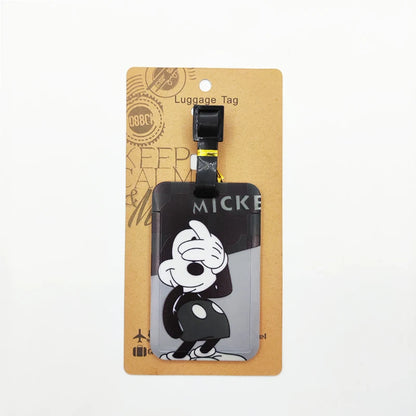 Mickey Minnie Luggage Label Women Travel Luggage Tag Disney Suitcase ID Address Holder Baggage Boarding Portable Suitcase Ticket