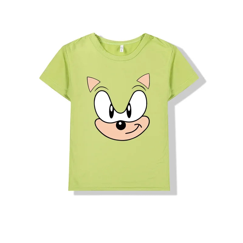 Sonic Children Summer Short Sleeves T-Shirts Cotton