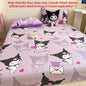 Sanrio Pure Cotton Fitted Sheet Three-piece Set Hellokitty My Melody Cotton Bedspread Cute Kuromi Full Surround Protective Cover