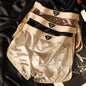 3PCS/Pack Luxury Satin-like Ice Silk Breathable Double-layer Silk Crotch Boxer High Elastic Underpants