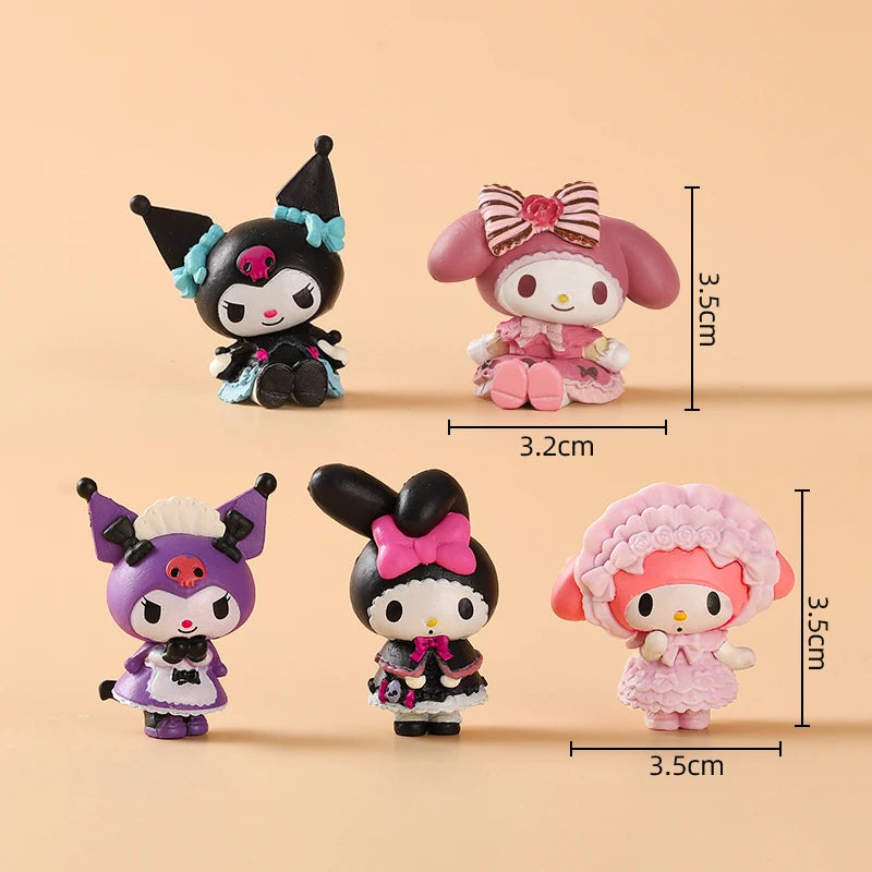 Kuromi Cake Topper Anime Action Figure Sanrio Flag Happy Birthday Kuromi Cake Decoration Girl Baby Shower Toy Kids Party Gift