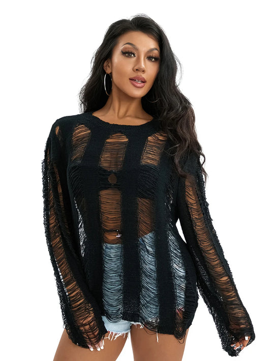 Women Knit Tops Solid Color Long Sleeve