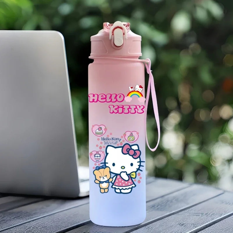 Sanrio 750Ml Water Cup Anime Hello Kitty Portable Children Cute Cartoon Outdoor Sport Large Capacity Water Bottle Birthday Gift