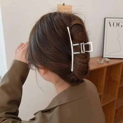 2023 Korean Metal Geometric Hair Claws Barrettes Elegant Hair Clips Crab Hollow Out Hairpin Headwear Women Girl Hair Accessories