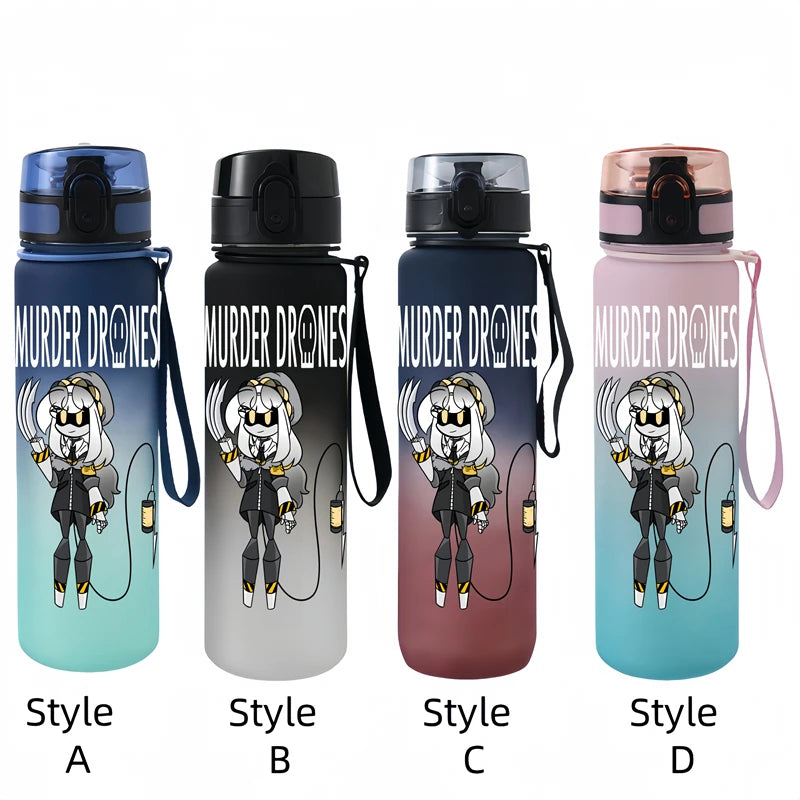 650ML Murder Drones Season  game Character Water Cup Portable Children's  Outdoor  Large Capacity Plastic Antidrip Water Bottle