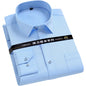 Men's Shirt Long Sleeve Stand-collar Single Patch Pocket Smart Casual Regular-fit Business Office Dress Shirts