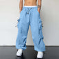Harajuku Oversized Cargo Parachute Pants For Men Y2k Hip Hop Wide Leg Pants Joggers Streetwear Vintage Baggy Casual Sweatpants