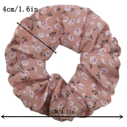 5pcs/lot Hair Scrunchies Holder Headwear Ties Print Ditsy Women Girls Scrunchy Cute Sweet Accessories Elastic Band Pink White