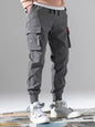 2025  New Trendy Solid Color Pants, Multi Flap Pocket Men's Cargo Pants, Loose Casual Outdoor Pants, Men's Work Pants oversized