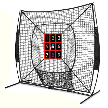 Baseball Softball Practice Net with Adjustable Strike Zone Target Batting Net Baseball Throwing Net for Batting Hitting Pitching