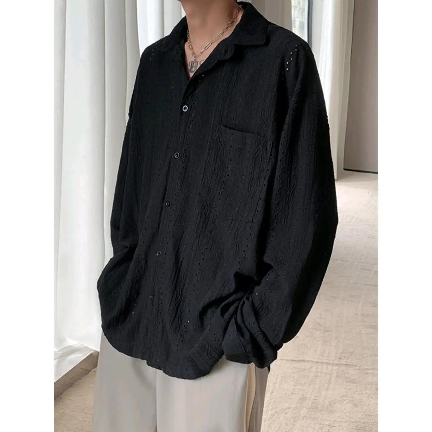 Casual Vest Loose Fit Long Sleeve Tweed Style Jacket
