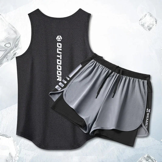 2025Sports running shorts, men's quick-drying track and field, marathon, cycling, basketball, badminton and fitness sets