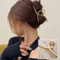 2023 Korean Metal Geometric Hair Claws Barrettes Elegant Hair Clips Crab Hollow Out Hairpin Headwear Women Girl Hair Accessories